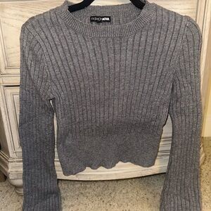 Fashion Nova Charcoal Knit Pullover